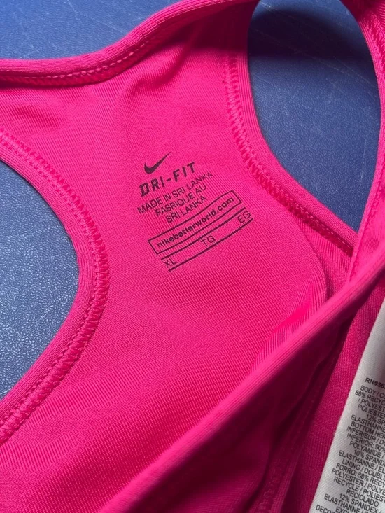 Nike Women's Hot Pink Pink Dri-FIT Sports Bra Size XL - Picture 12 of 13